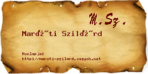 Maróti Szilárd névjegykártya