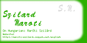 szilard maroti business card