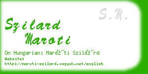 szilard maroti business card